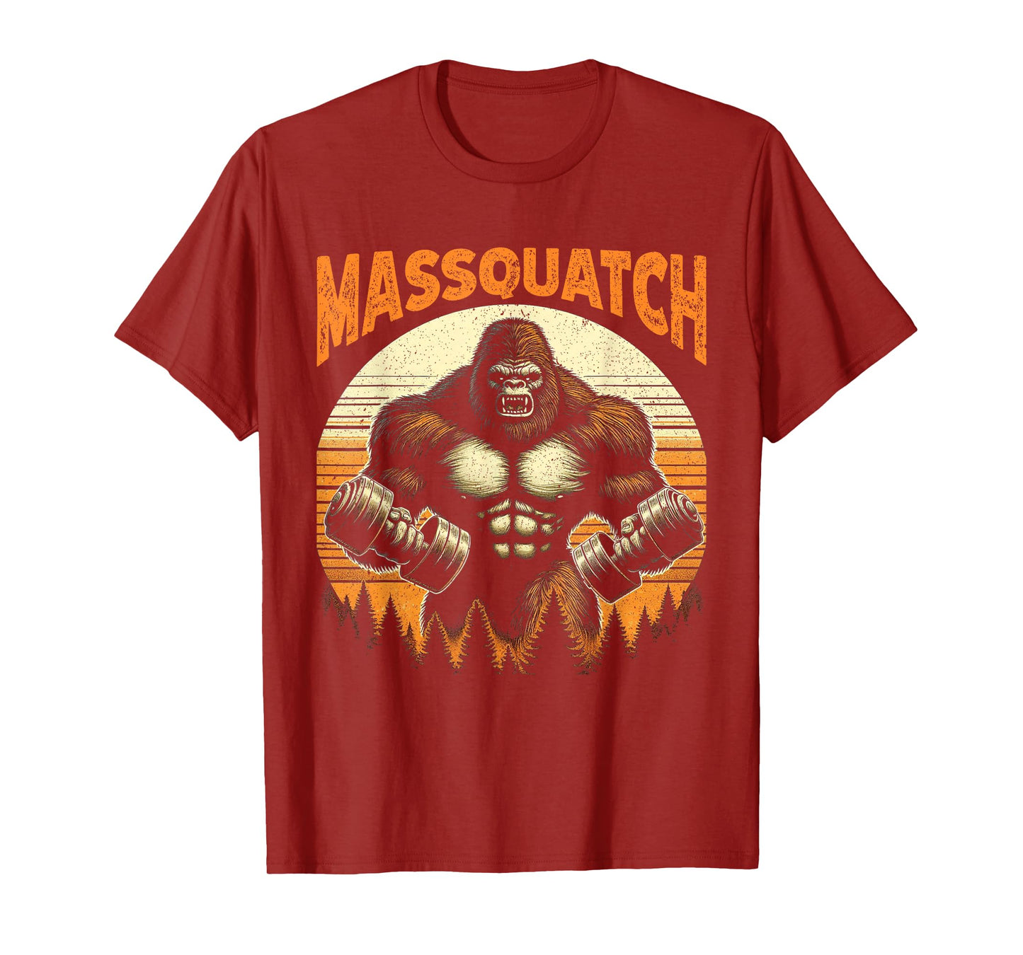 Funny Bigfoot Massquatch Sasquatch Workout Gym Weightlifting T-Shirt