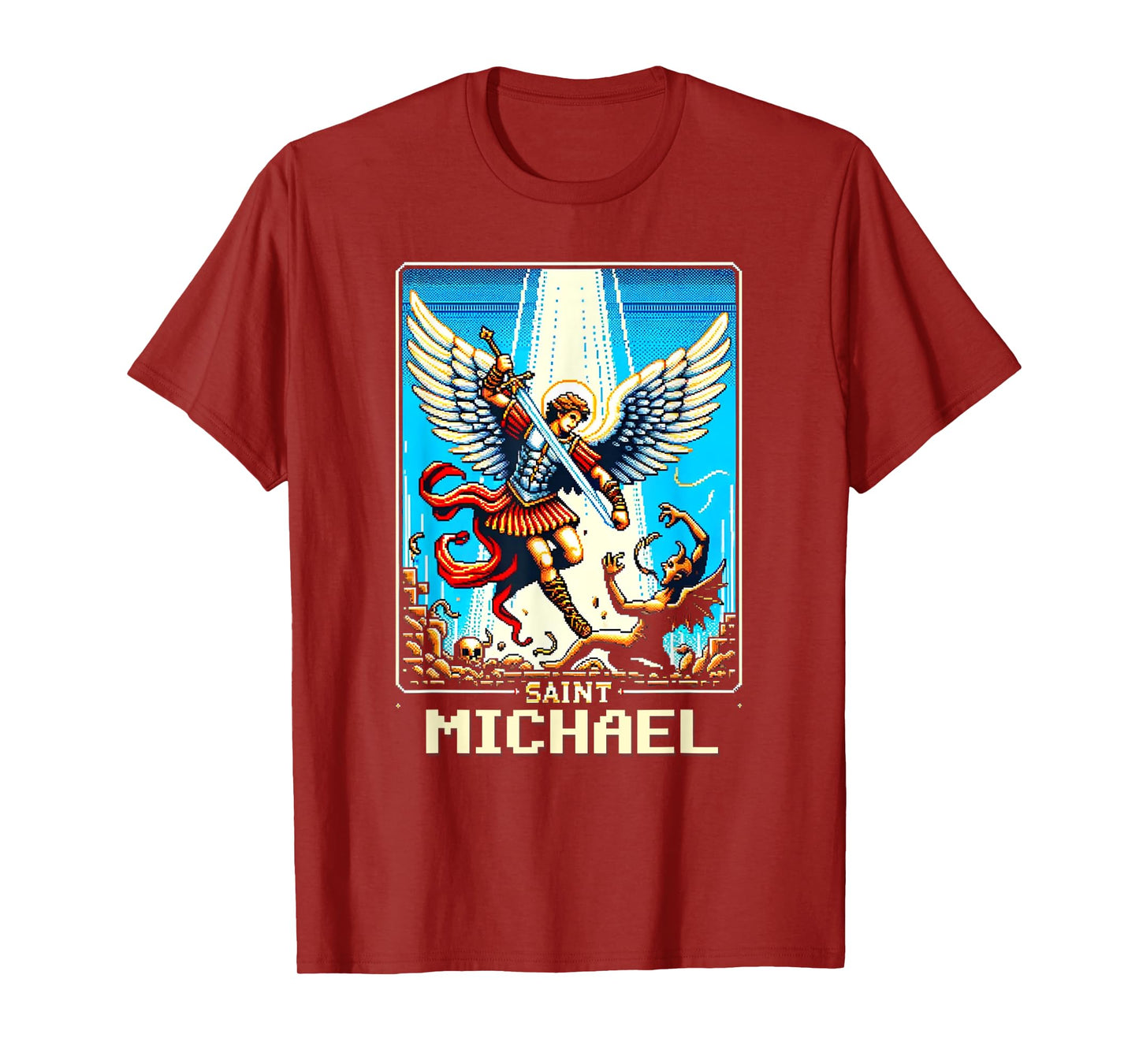 Saint Michael The Archangel Catholic Video Game T-Shirt