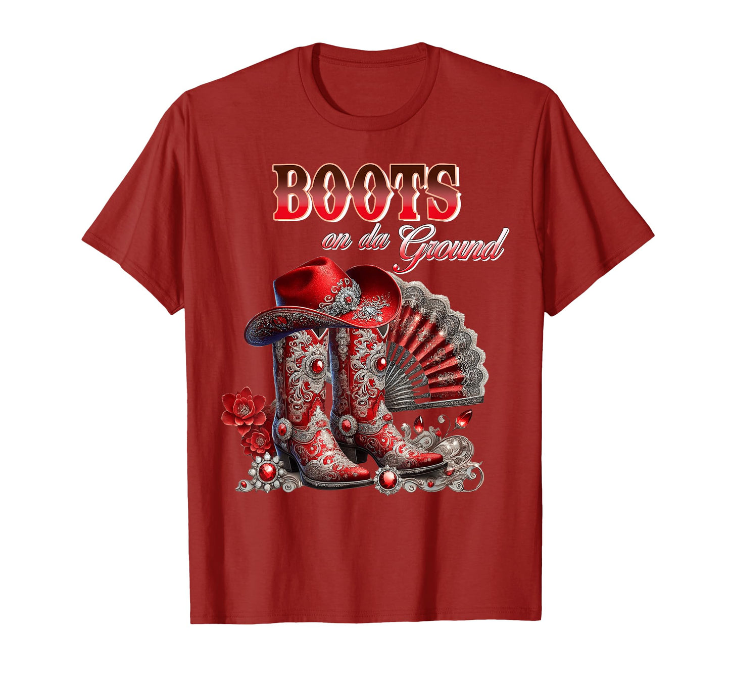 Boots On The Ground Boot Cowboy Western Cowgirl Linedance T-Shirt