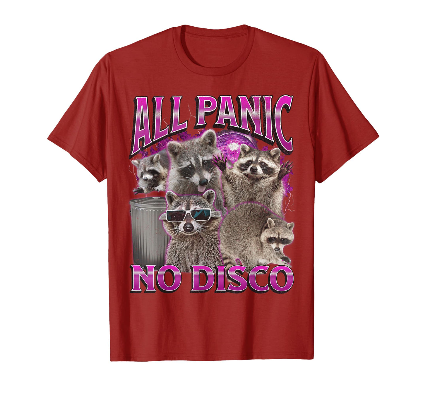 All Panic No Disco Funny Raccoon Meme Bootleg Graphic 90s T-Shirt