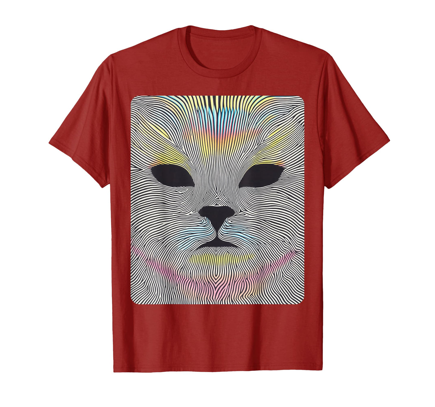 Pop Art Colorful Cat Optical Illusion Artwork T-Shirt