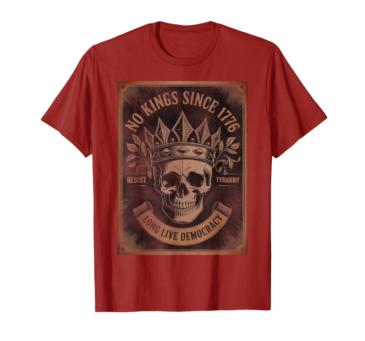 Retro No Kings 2.0 Since 1776 Skull No Kings October 18 T-Shirt