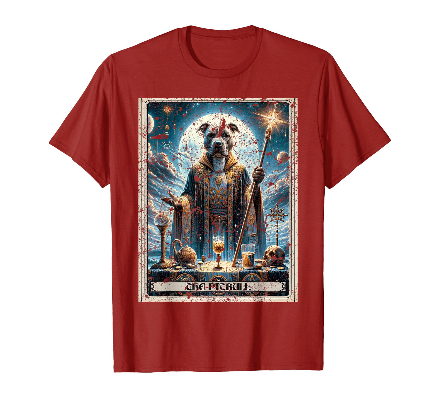 A Pitbull Tarot Card Dog T-Shirt
