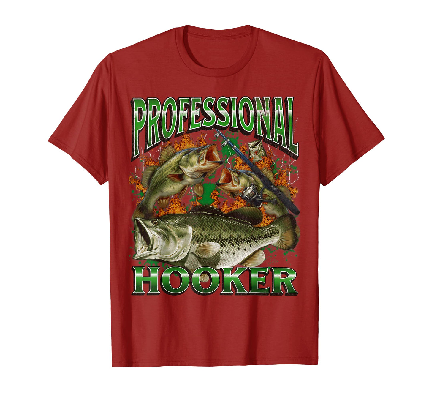 Professional Hooker Funny Offensive Fishing Meme Bootleg T-Shirt