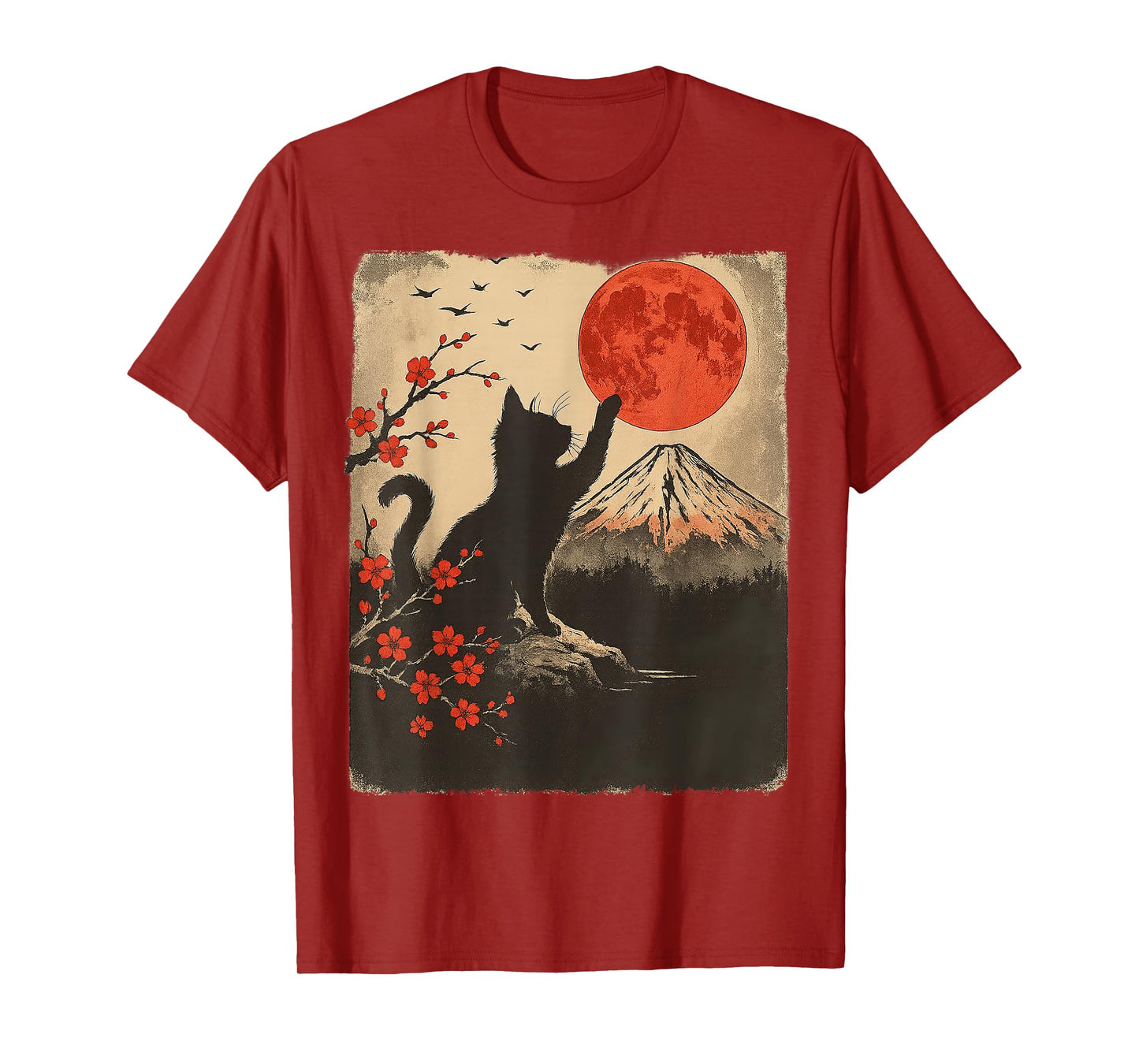 Black Cat Vintage Retro Japan Art Japanese Theme Gifts Anime Men Women Kids T-Shirt