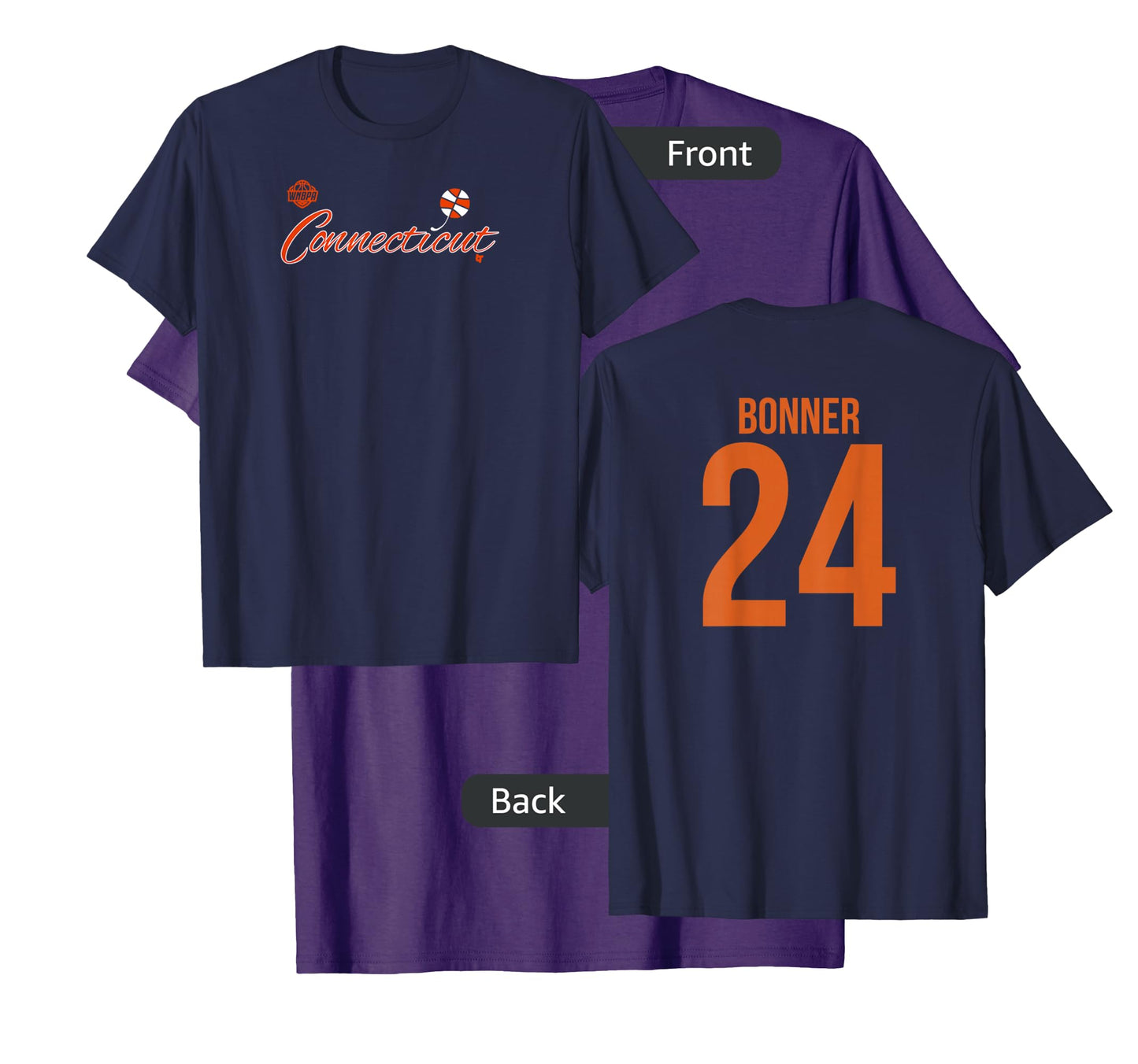 DeWanna Bonner 24 - Number on Back - Connecticut Basketball T-Shirt