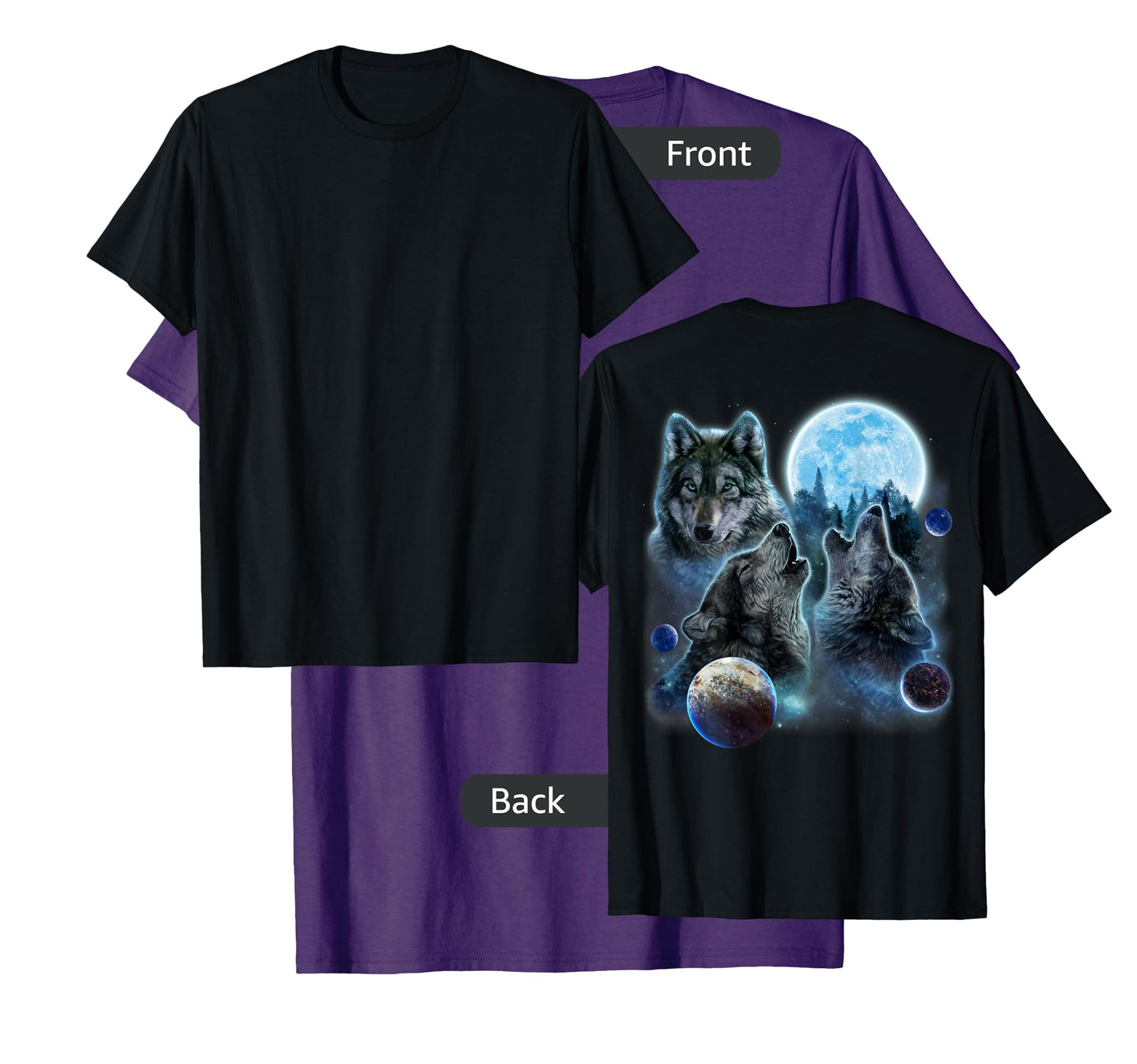 Three Wolf Howling and Moon T-Shirt