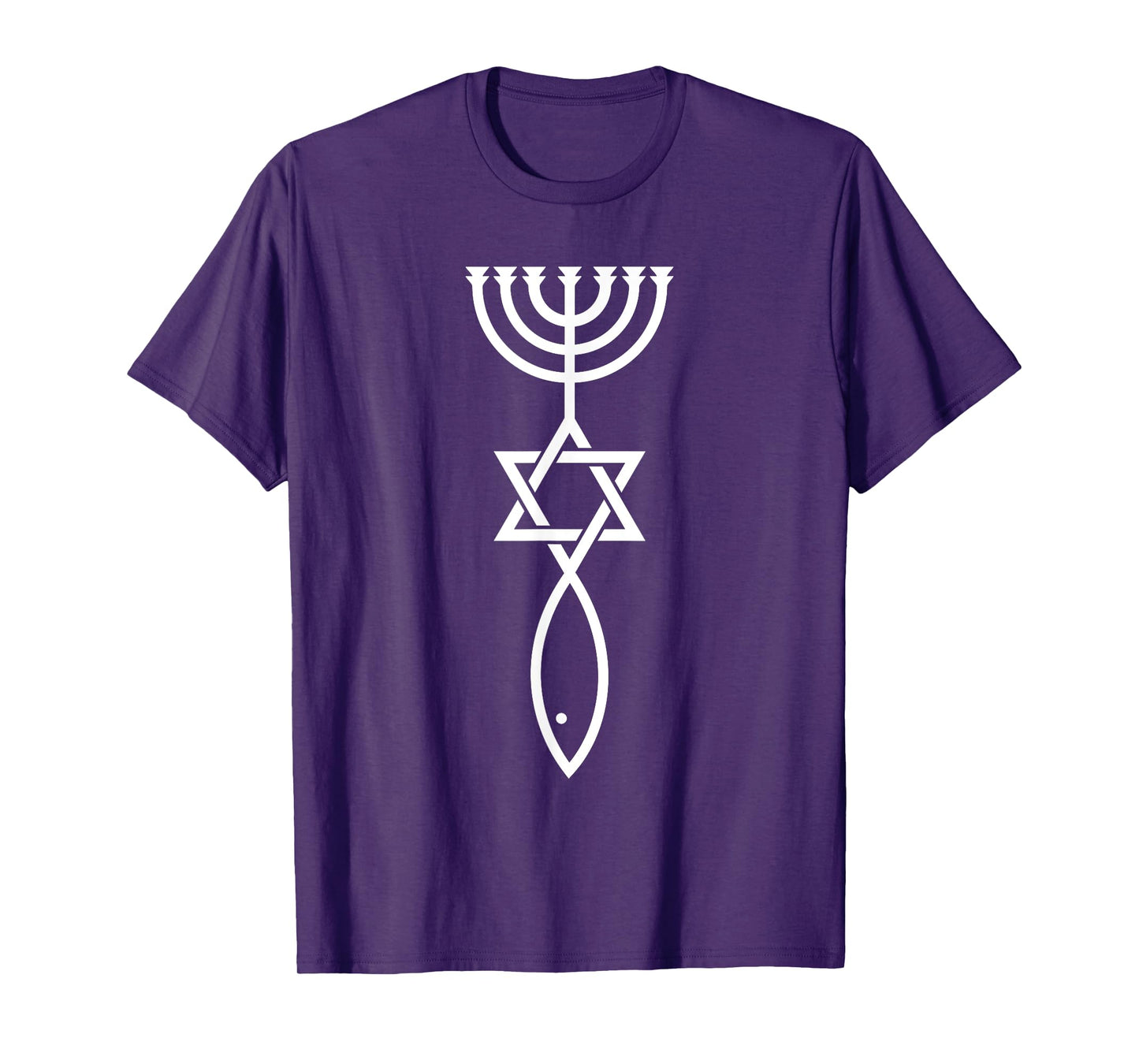 Jerusalem Messianic Seal Icthy's Stomach David Menorah T-Shirt