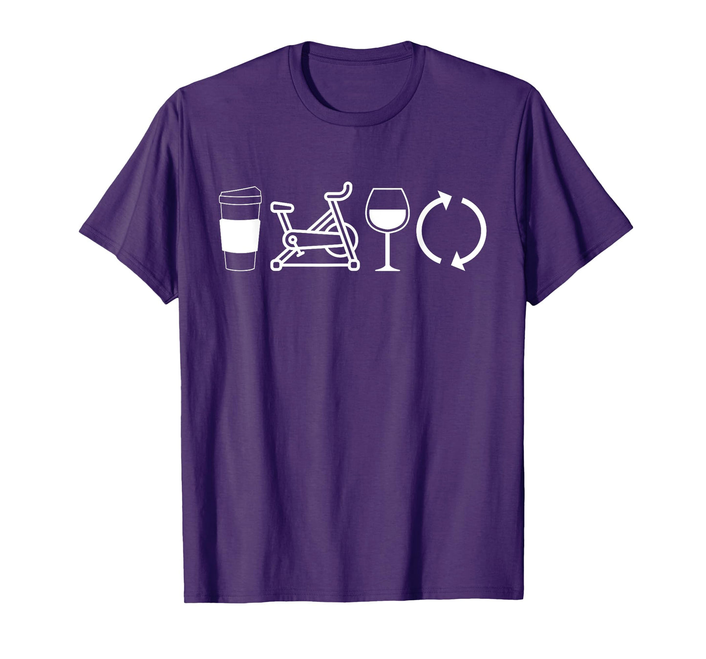 Coffee Spin Wine Repeat Funny Spinning Class Workout Gym T-Shirt