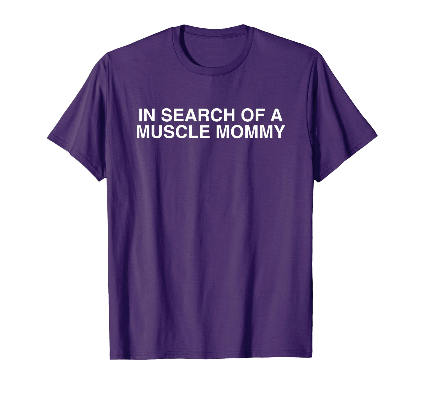 In Search Of A Muscle Mommy Funny Workout Gym Y2K Humor Meme T-Shirt
