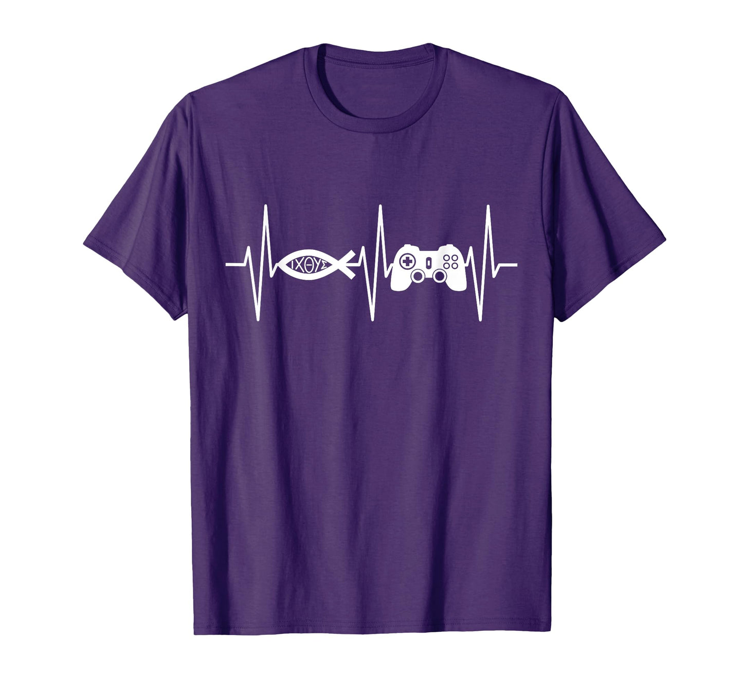 Christian Gamer Shirt Video Gaming Ichthys Jesus Fish Symbol T-Shirt