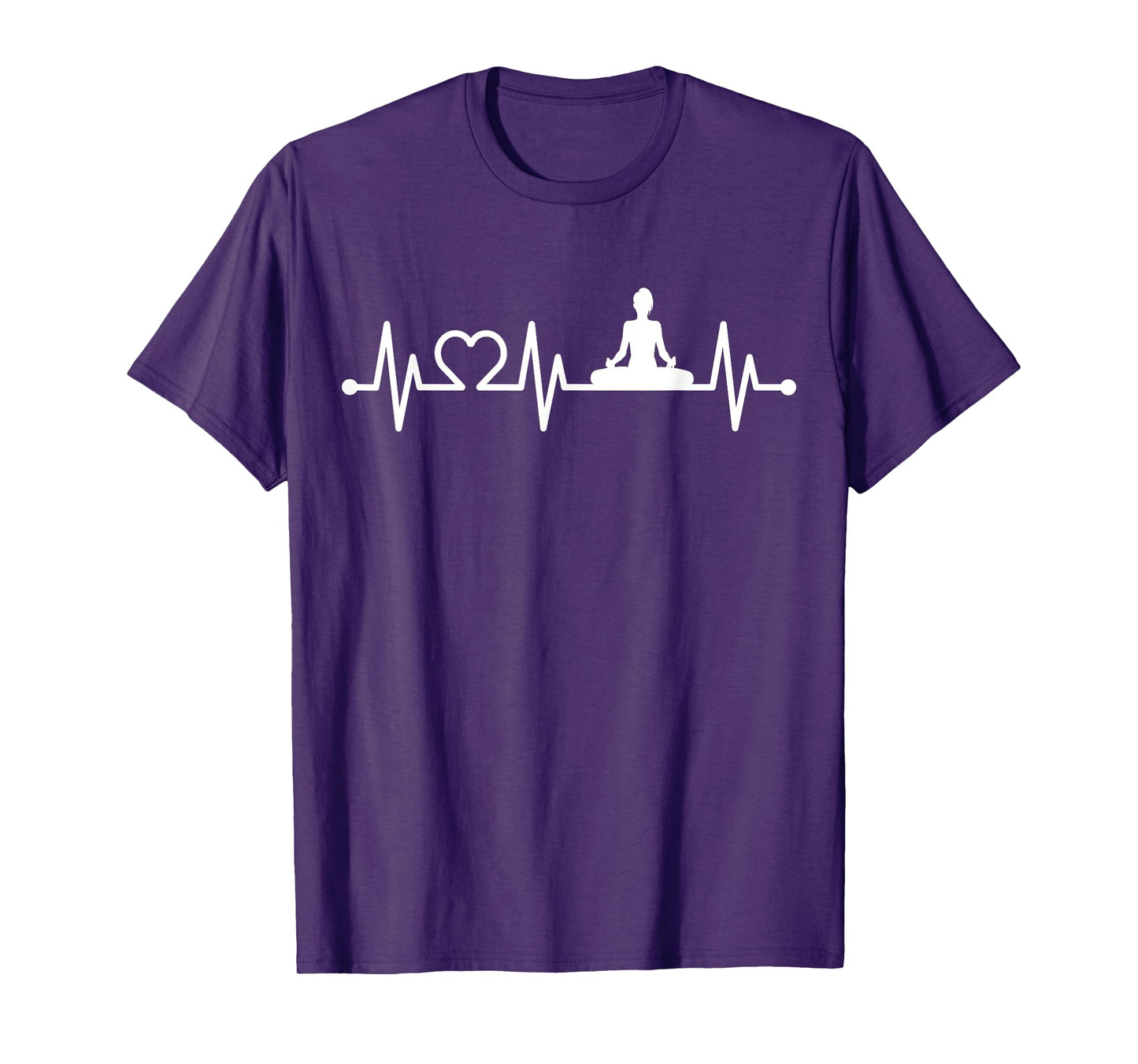 EKG Heartbeat Yoga with Heart Lotus Seat Padmasana Pulse T-Shirt