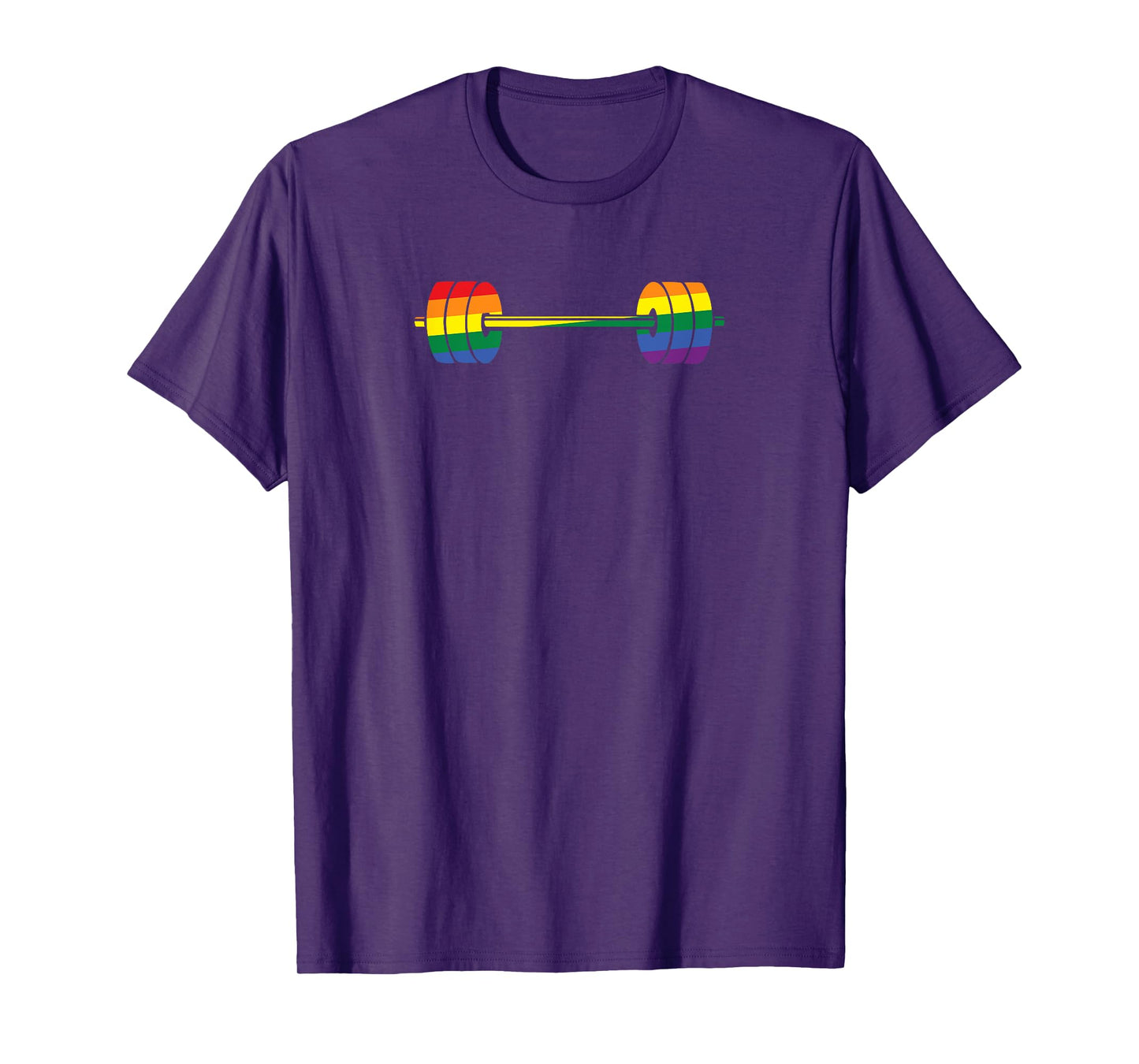 Gay Pride Rainbow Gym Lifting Barbell T-Shirt