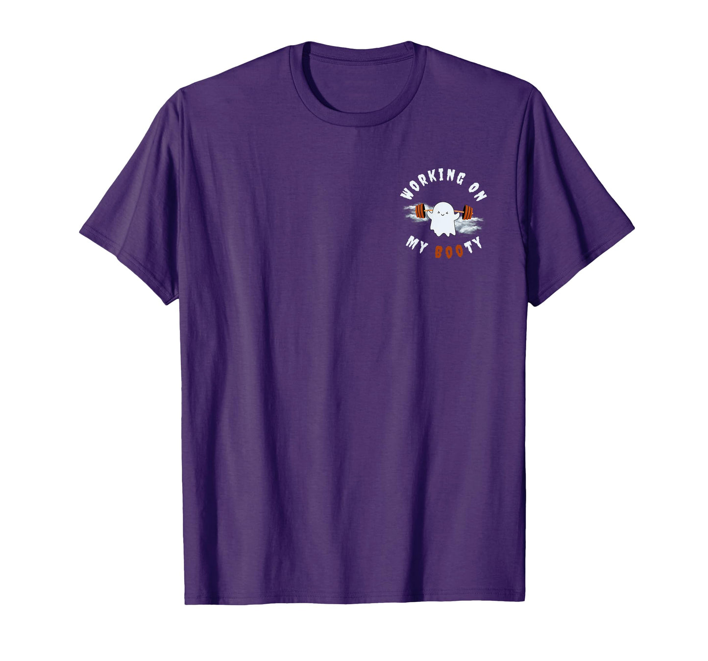 Working On My Booty funny Halloween Gym Ghost Boo-ty T-Shirt
