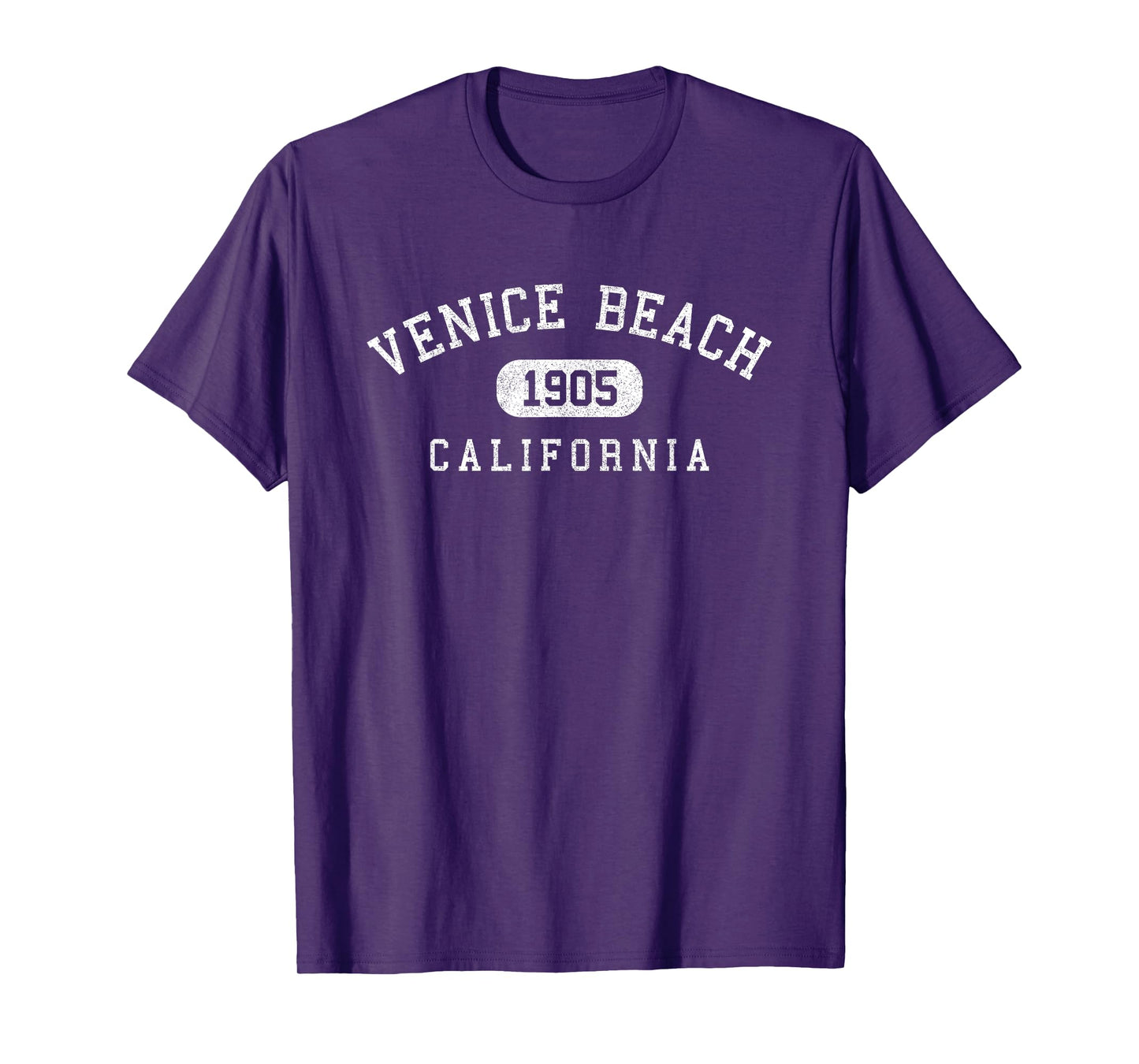 Venice Beach California 1905 Varsity Arched Text Mens Womens T-Shirt