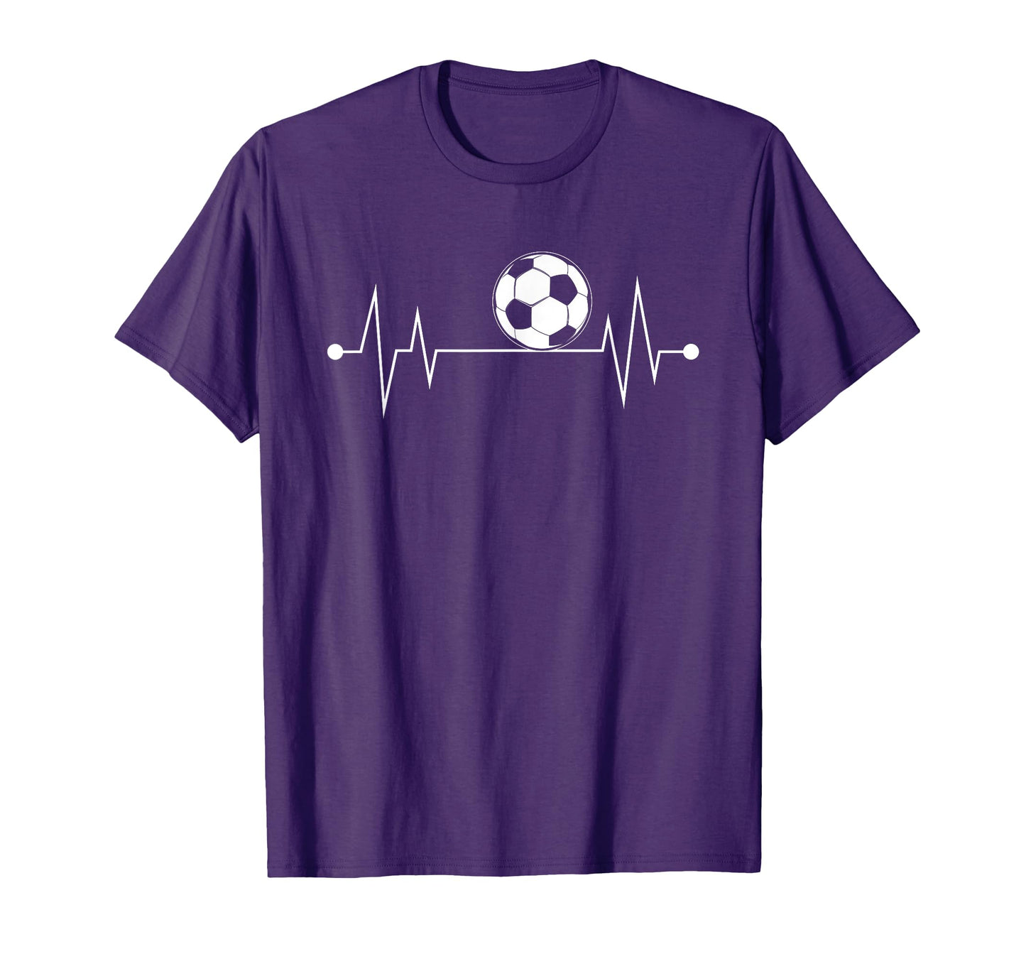 Heartbeat Soccer Ball Funny EKG Football Gift Men Women Kids T-Shirt