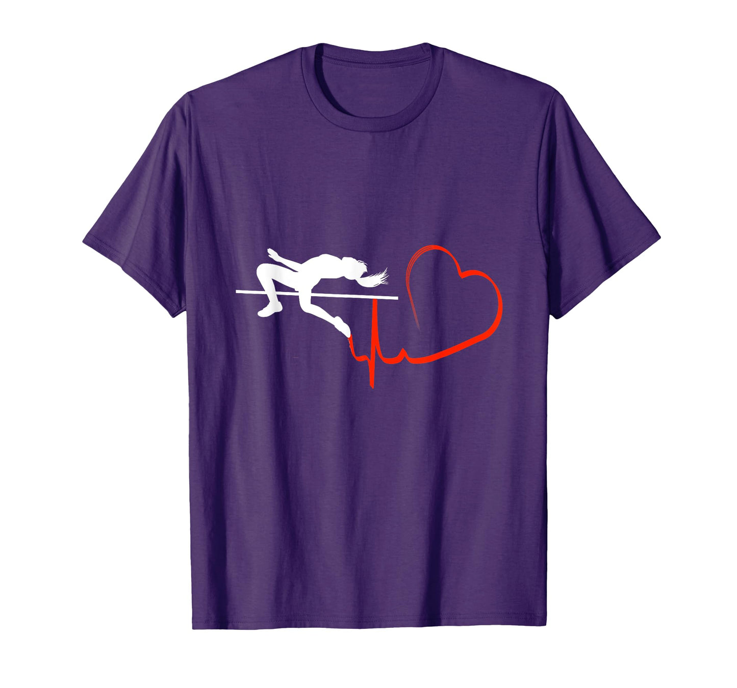 High Jump Girl Heartbeat Funny Track & Field Athletics T-Shirt