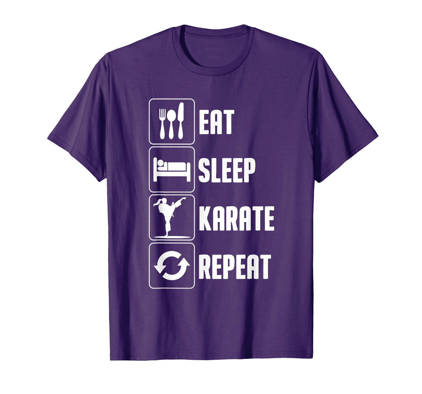 Funny Karate Design For Men Women Eat Sleep Karate Repeat T-Shirt