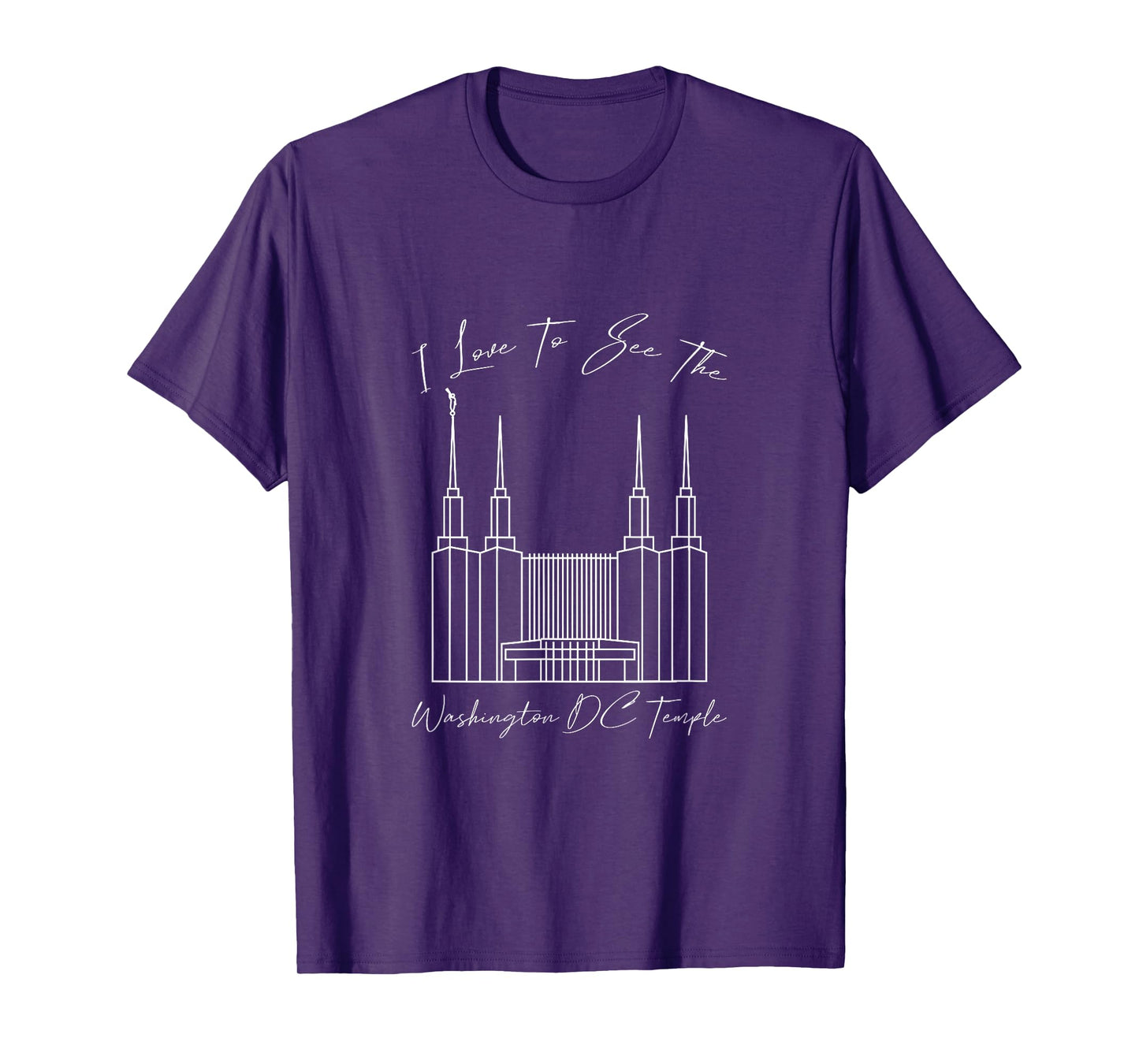 Washington DC Temple, I love to see my temple, calligraphy T-Shirt
