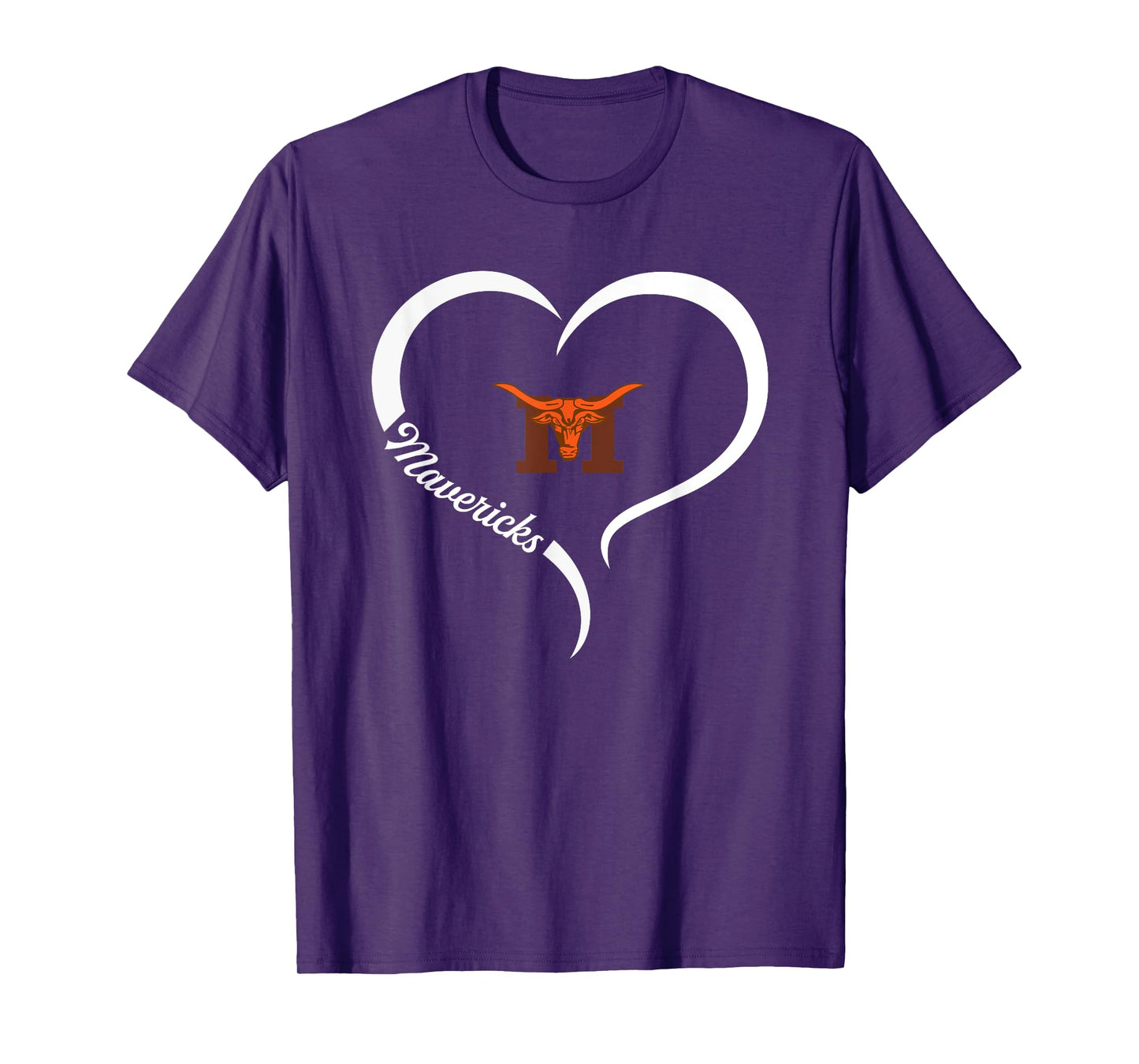 Mauldin Mavericks Logo Half Heart Slogan HS T-Shirt