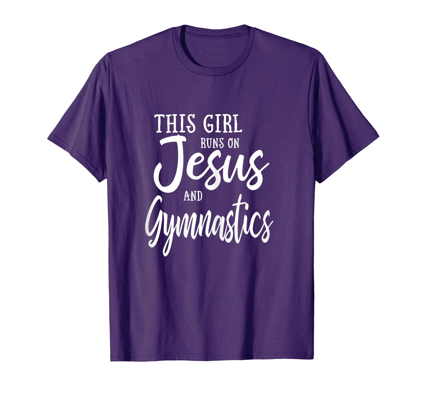 This Girl Runs On Jesus And Gymnastics Shirt Christian Gift T-Shirt
