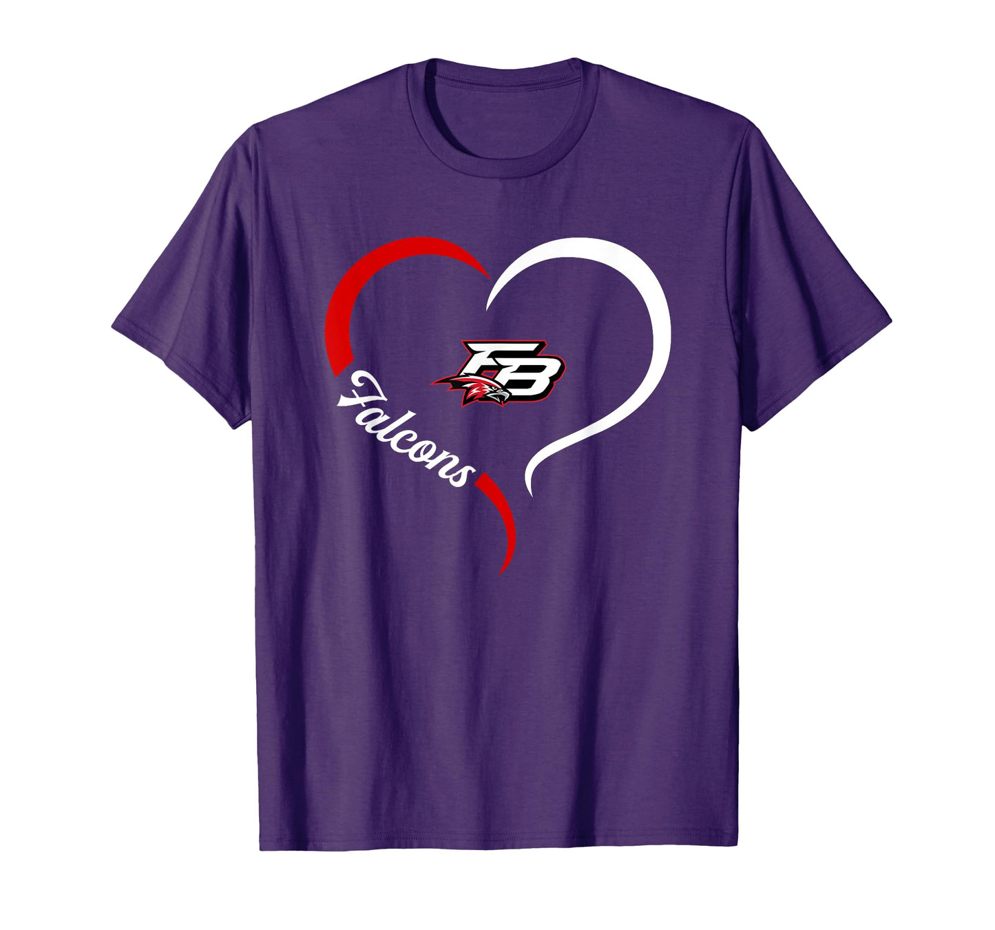 Flowery Branch Falcons Logo Half Heart Slogan HS T-Shirt