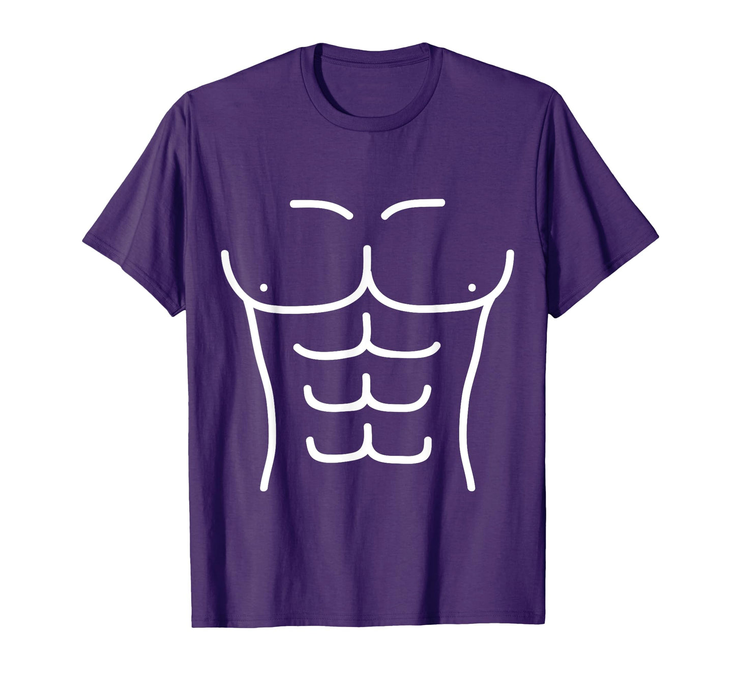 Funny Six-Pack Abs Outline Fitness Design T-Shirt