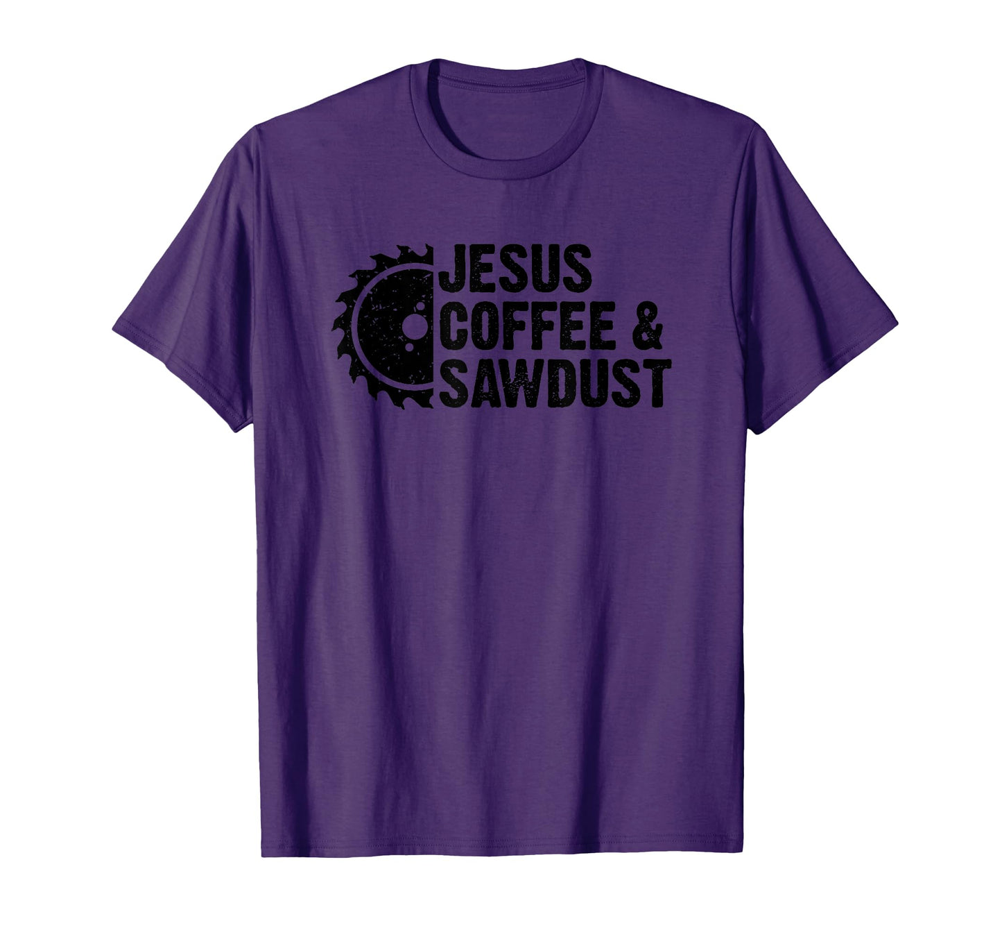 Jesus Coffee & Sawdust - Christian Carpenter Woodworking T-Shirt