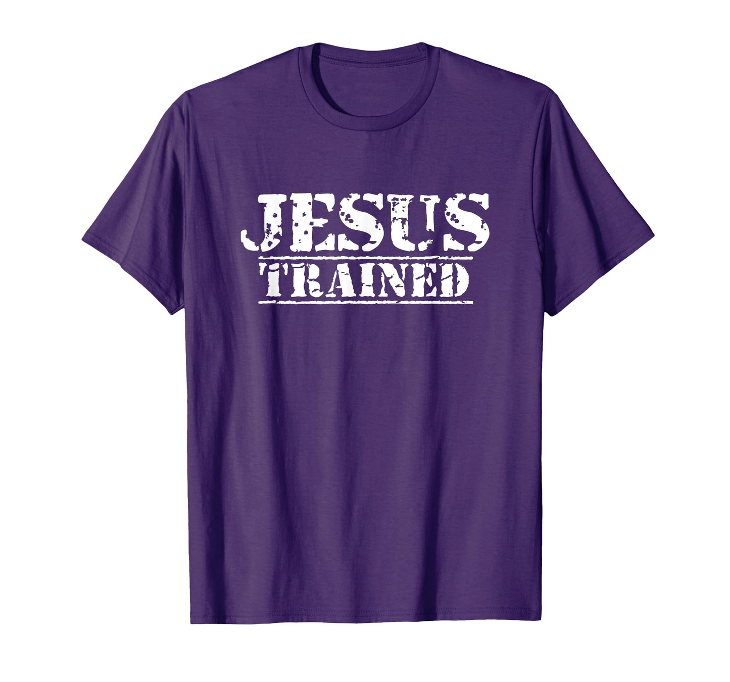 Jesus Trained Wrestling T-Shirt - Black, Unisex-Adults, Small, Short Sleeve, Modern, Letter Print