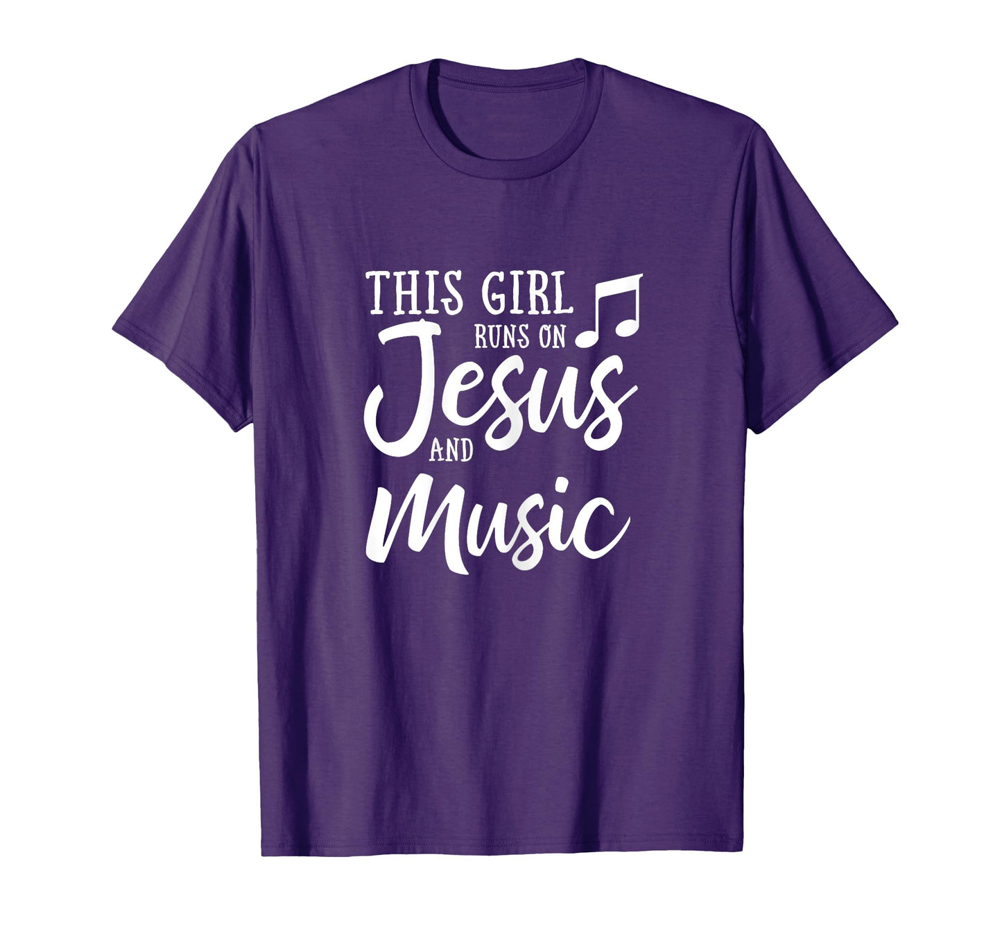 This Girl Runs On Jesus And Music Shirt Christian Gift T-Shirt