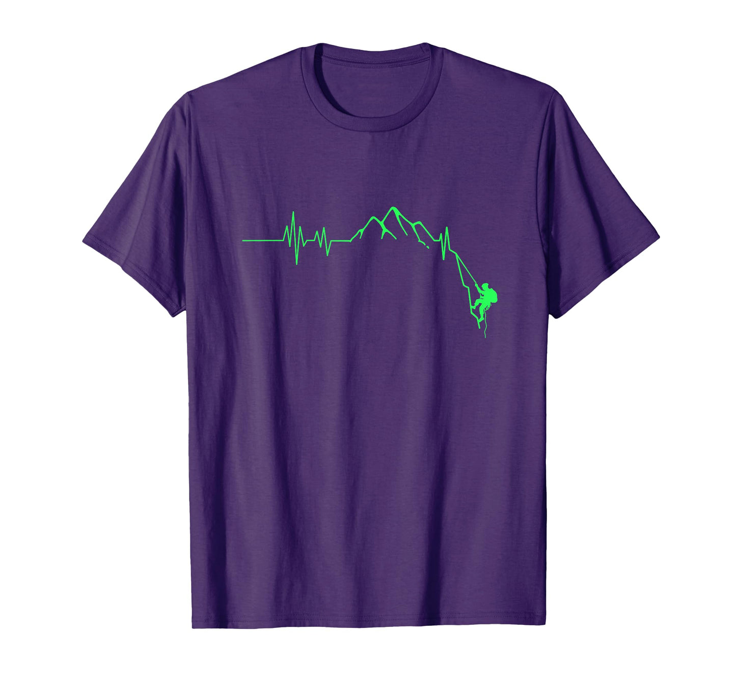 Rock Climbing Heartbeat Gift Print Climbing T-Shirt