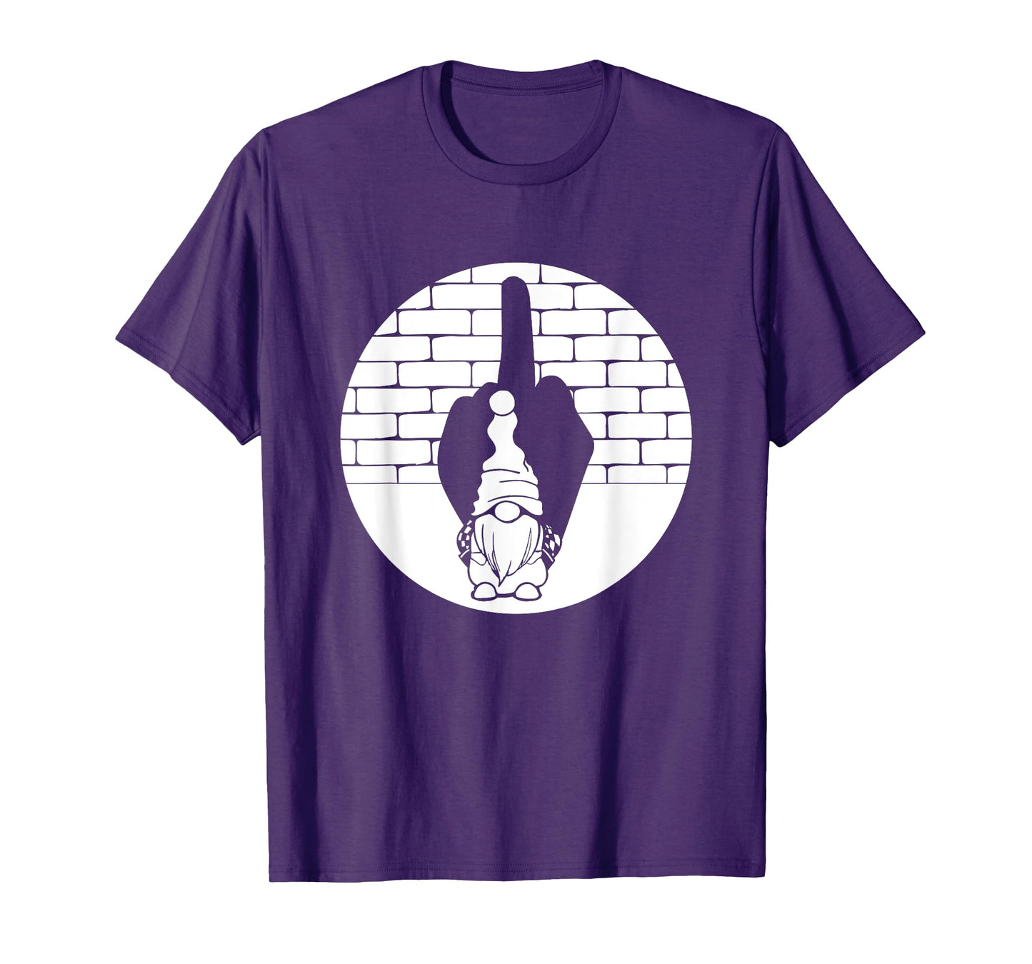Funny Gnome Shadow Hand Middle Finger Sign The Finger Gnome T-Shirt