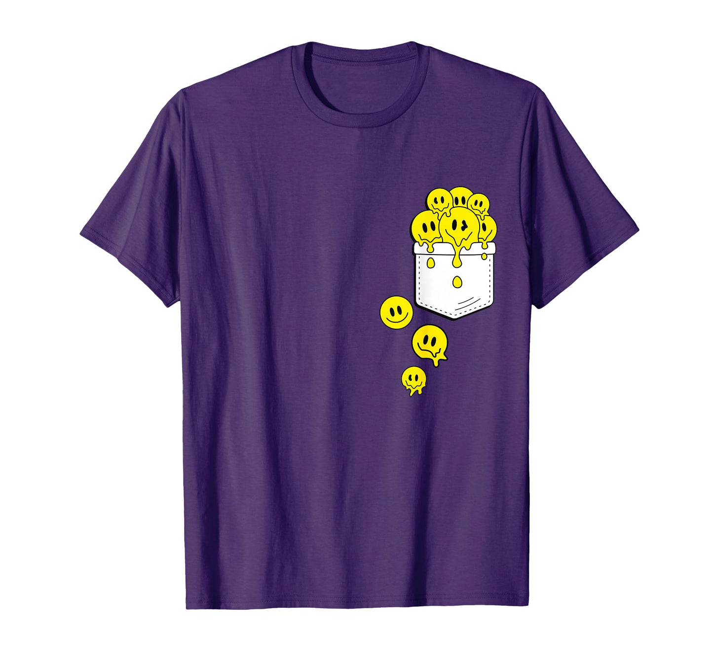 Pocket Yellow Smile Faces Melting Happiness Graphic Designs T-Shirt