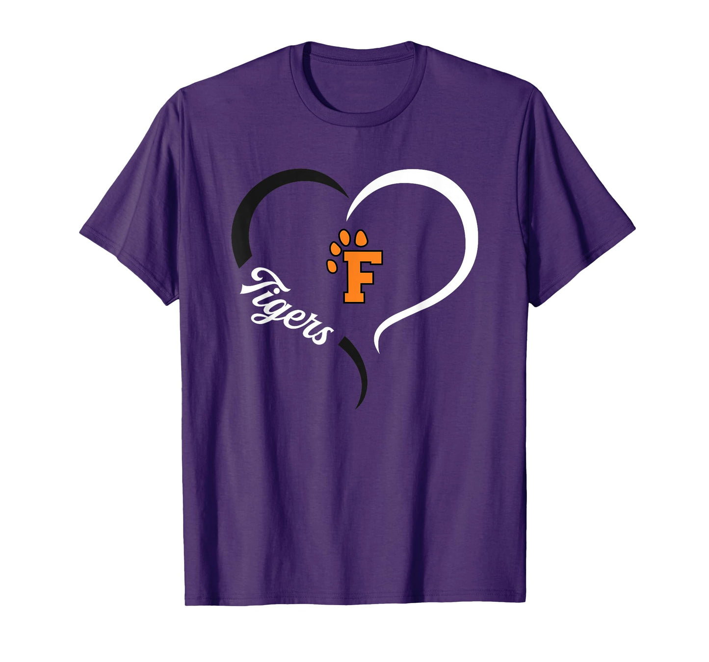 Fenton Tigers Logo Half Heart Slogan HS T-Shirt