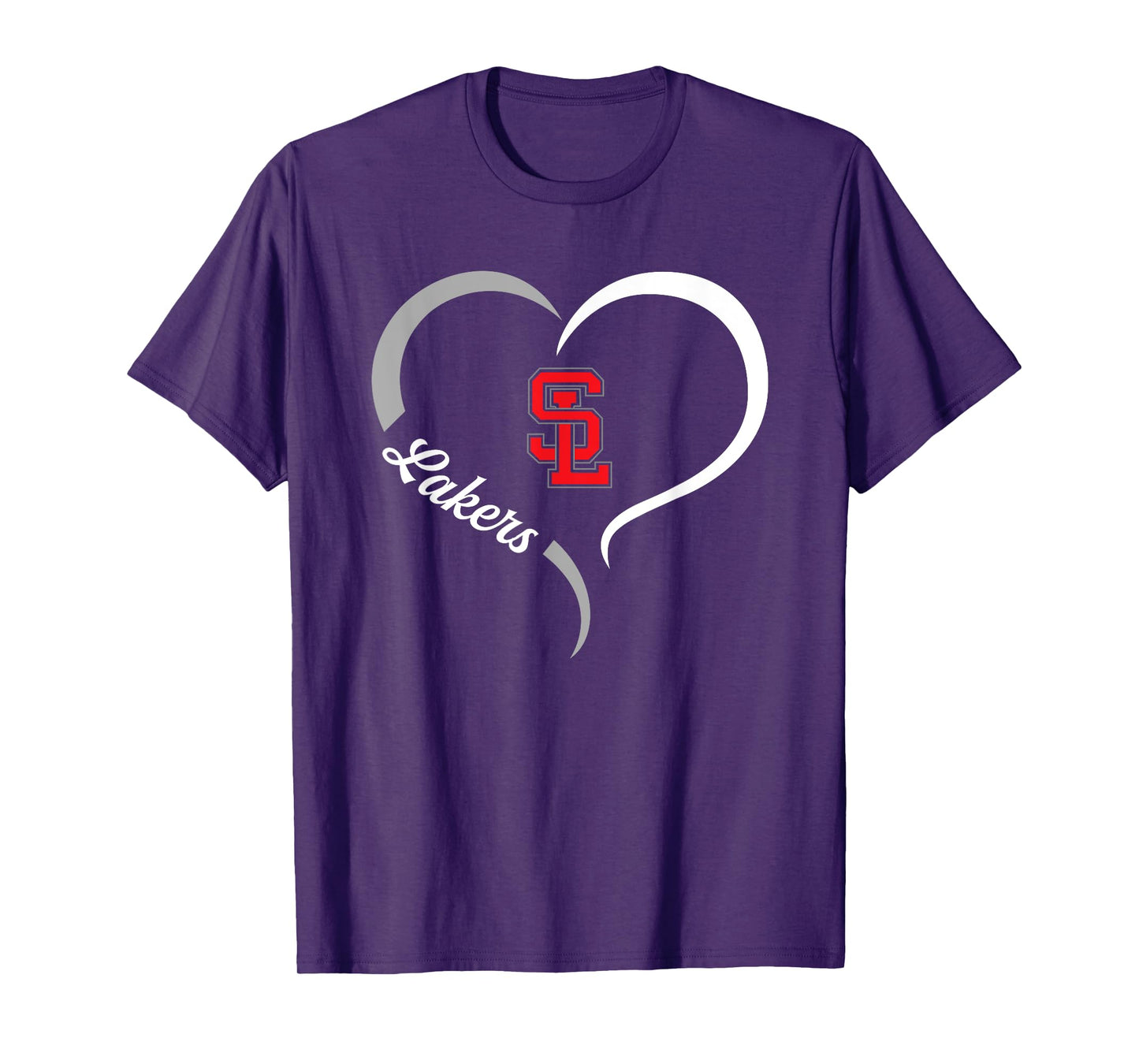 Spring Lake Lakers Logo Half Heart Slogan HS T-Shirt