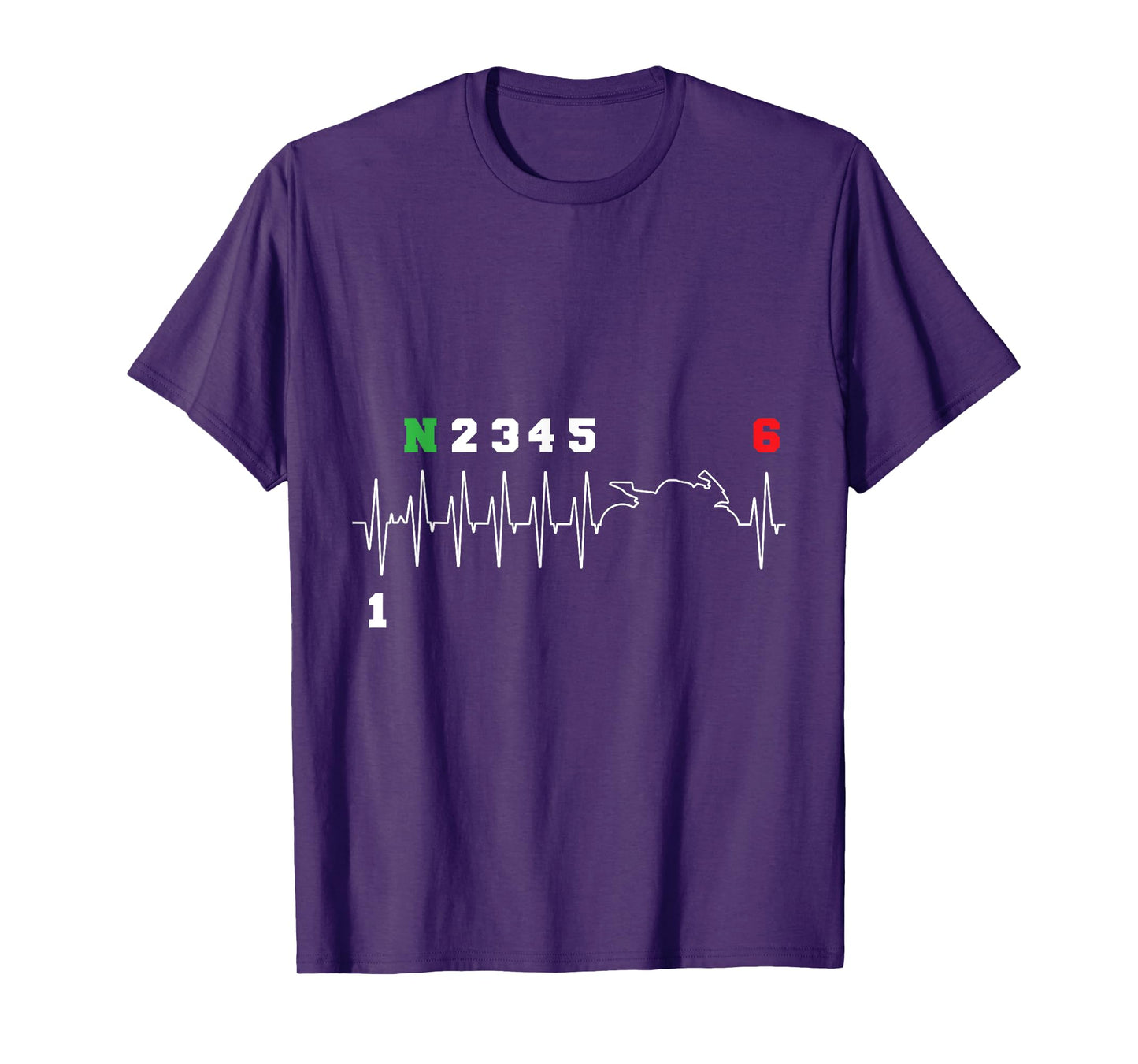 Motorcyclist Heartbeat ECG Motorcycle Bike Gearshift Biker T-Shirt
