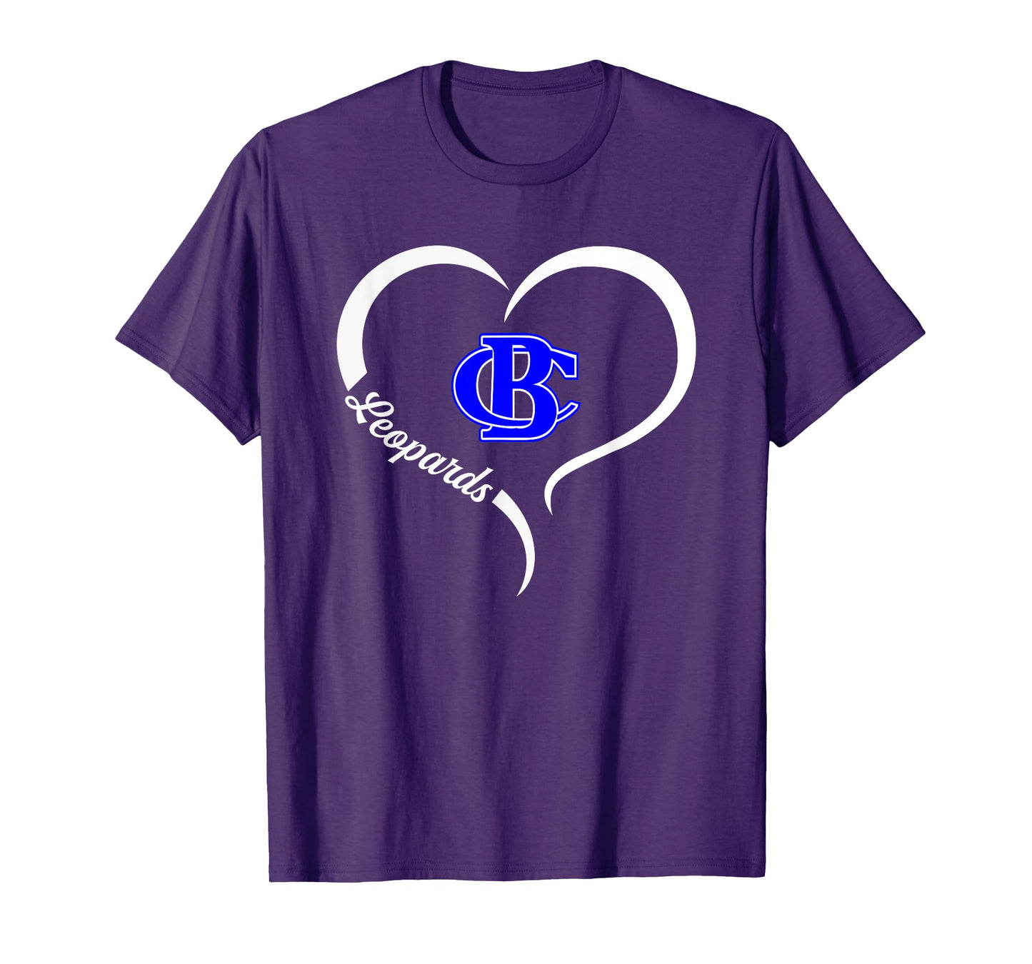 Banks County Leopards Logo Half Heart Slogan HS T-Shirt