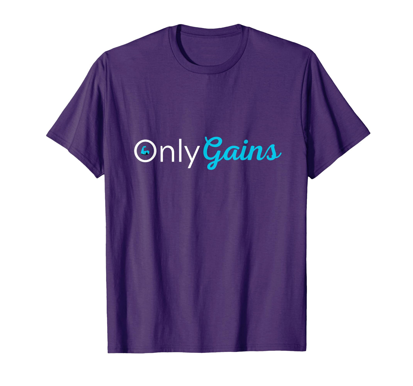 Only Gains, Funny Gym Workout Bodybuilding Weightlifting T-Shirt