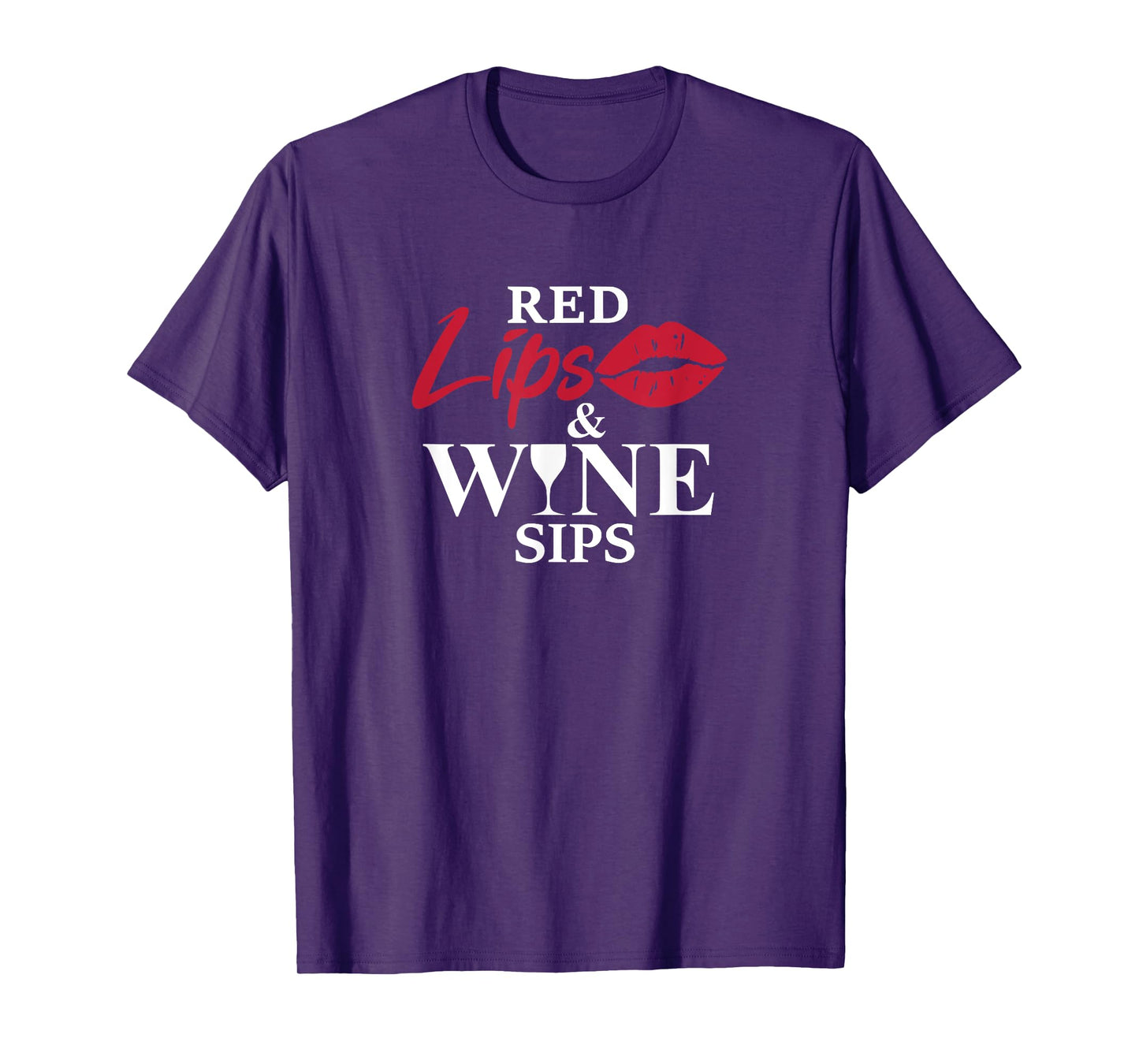 Red Lips And Wine Sips Funny Cool Wine Gift T-Shirt