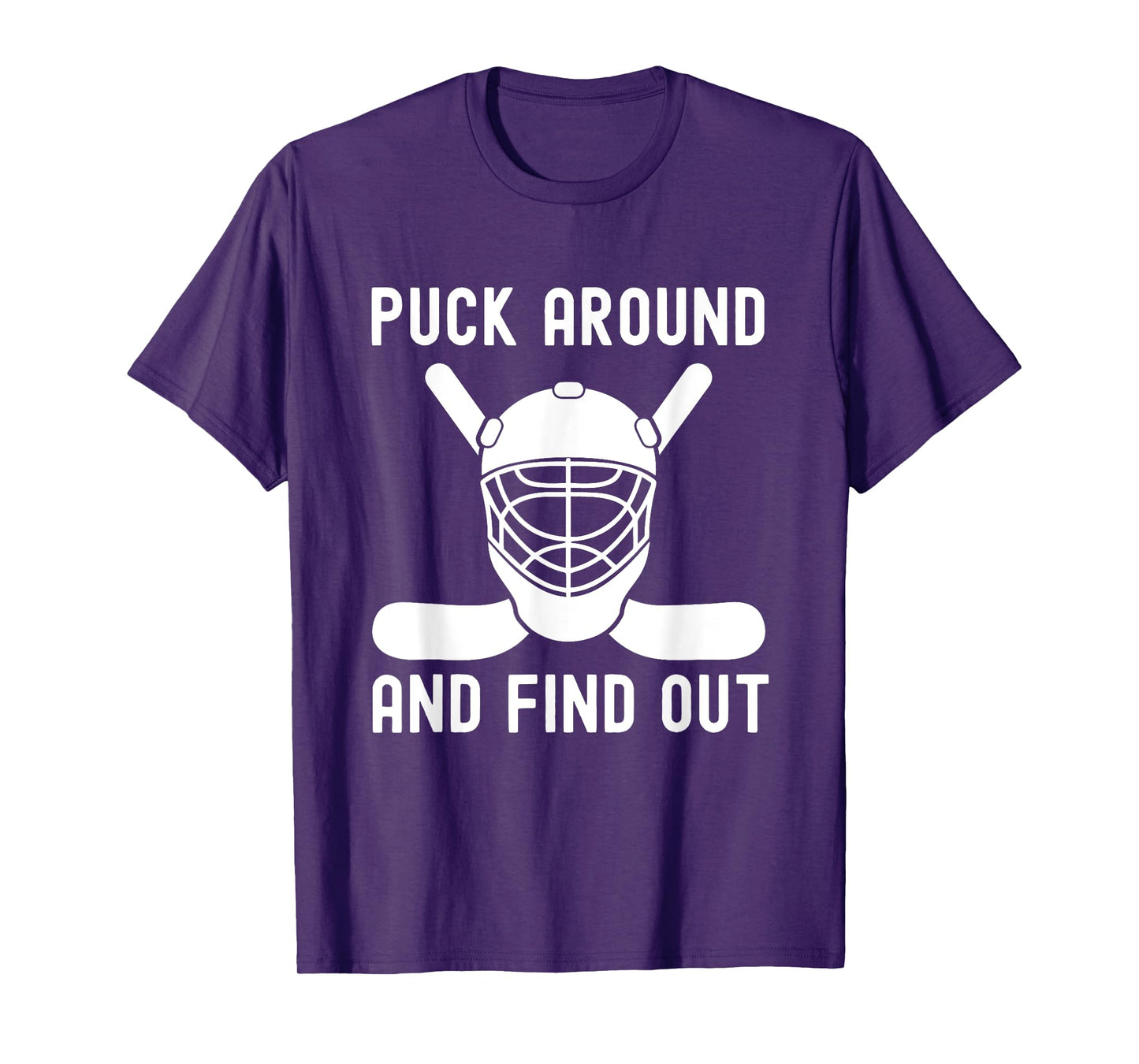 Puck Around And Find Out Funny Hockey Themed Retro Tough Guy T-Shirt