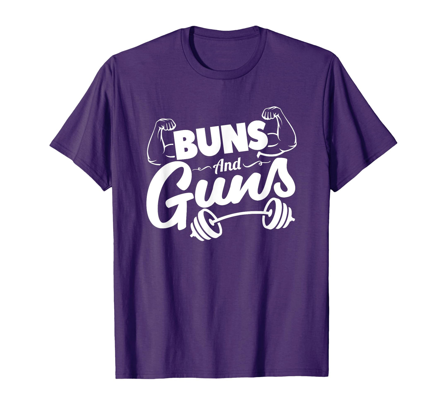 Funny Gym Fitness Buns and Guns T-Shirt