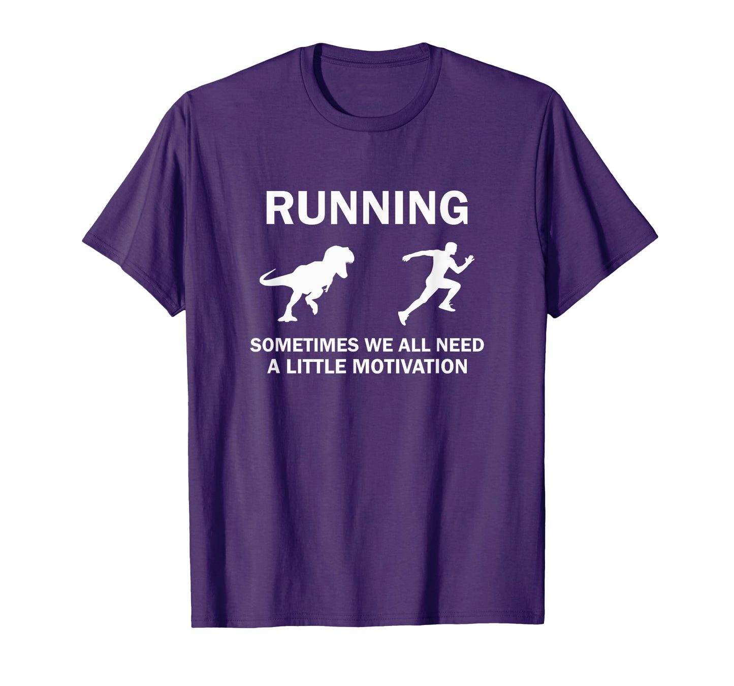 Running Motivation Raptor Chase Funny Dinosaur T-Shirt