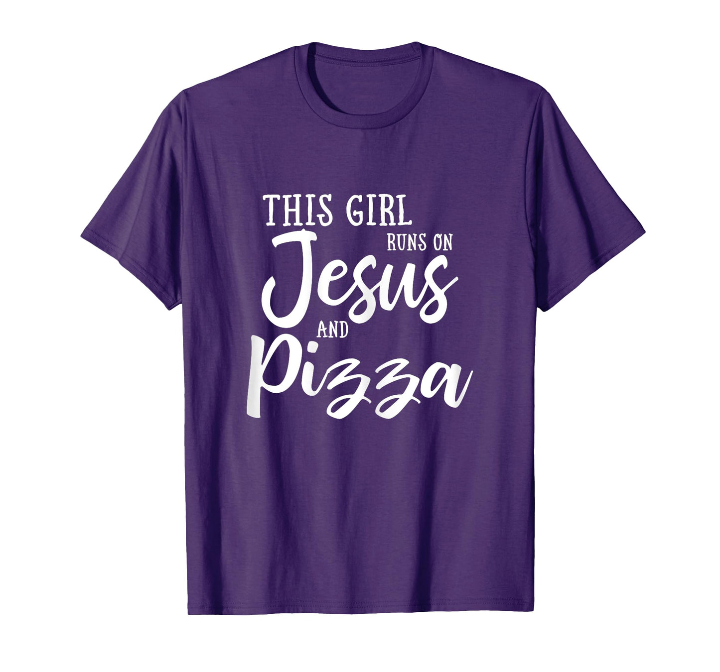 This Girl Runs On Jesus And Pizza Shirt Christian Gift