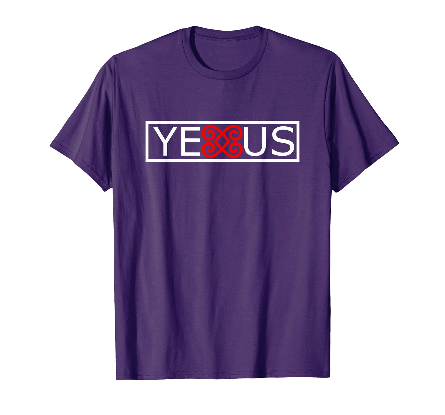 Hmong Jesus Yexus White Letters Border Heart Red Symbol T-Shirt