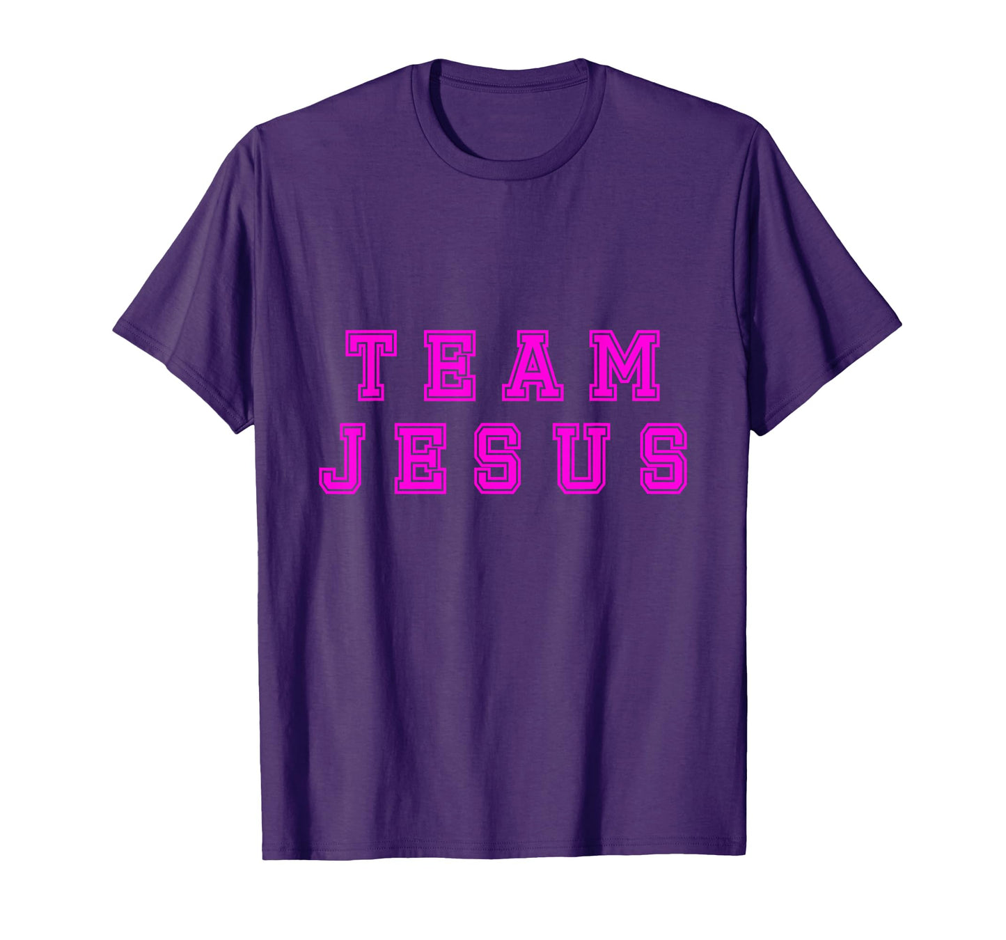 Fuchsia text Team Jesus Christian Athletic sports faith T-Shirt