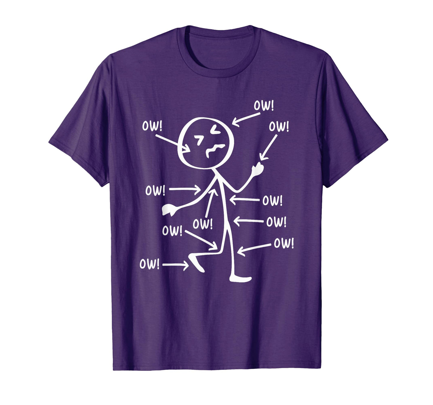 Ow Ow Ow Stick Character Figure Chronic Pain Awareness Humor T-Shirt