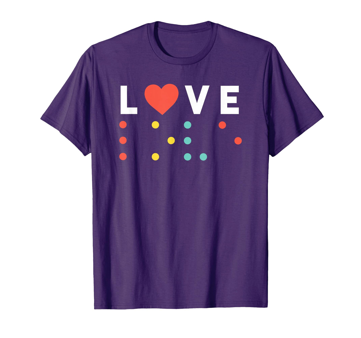 Vintage Love, Braille love gift, red heart T-Shirt