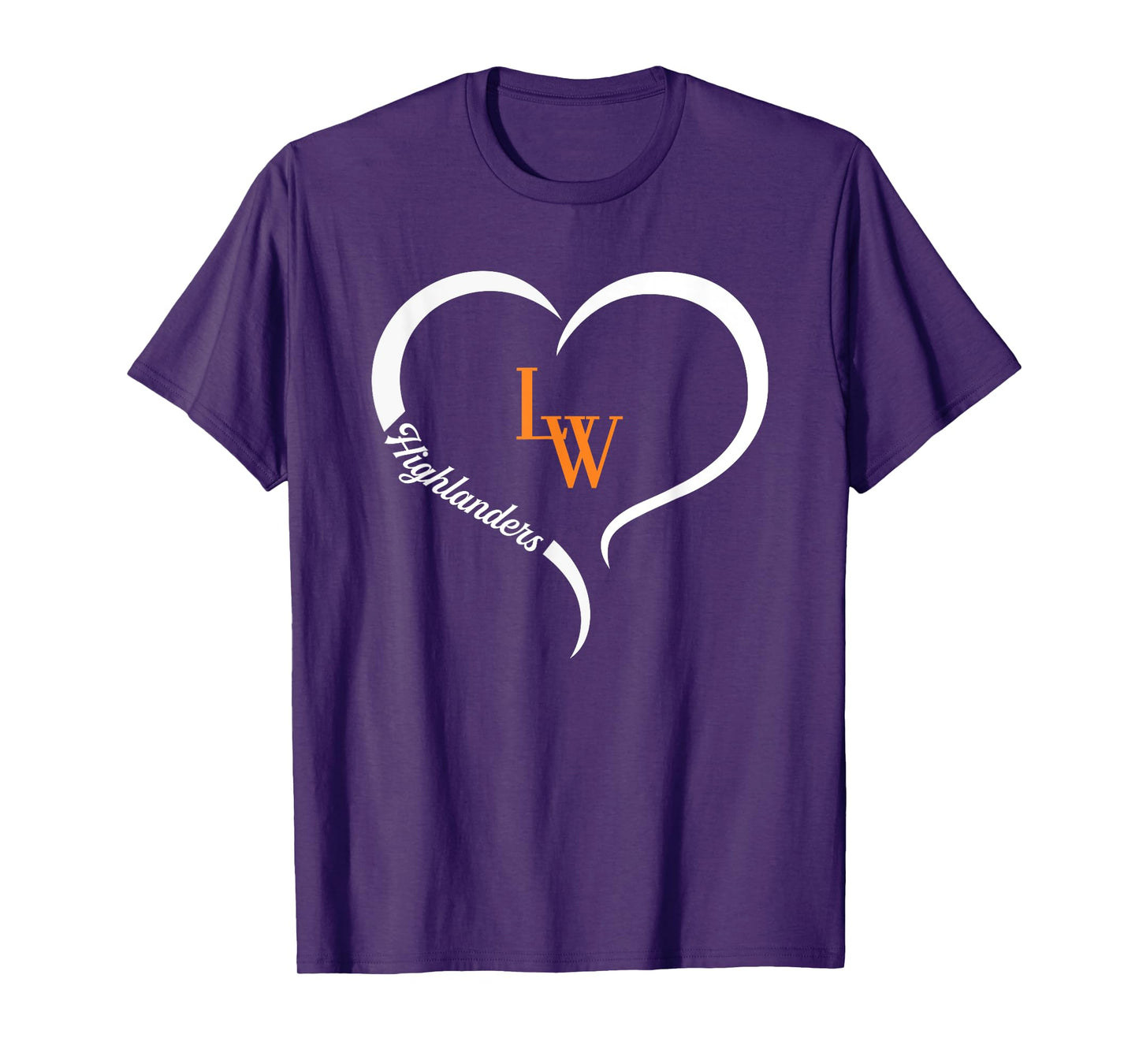 Lake Wales Highlanders Logo Half Heart Slogan HS T-Shirt