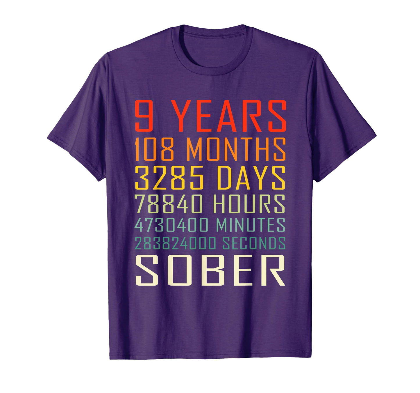 9 Year Sobriety Anniversary Vintage 9 Years Sober T-Shirt