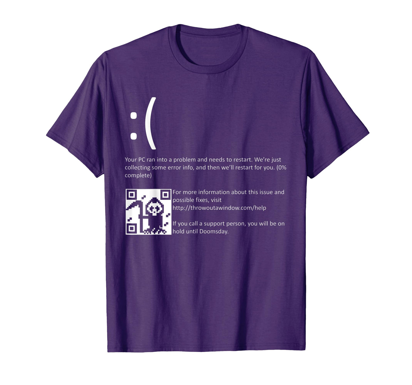 Funny Nerdy Blue Screen of Death Windows BSOD Halloween Geek T-Shirt